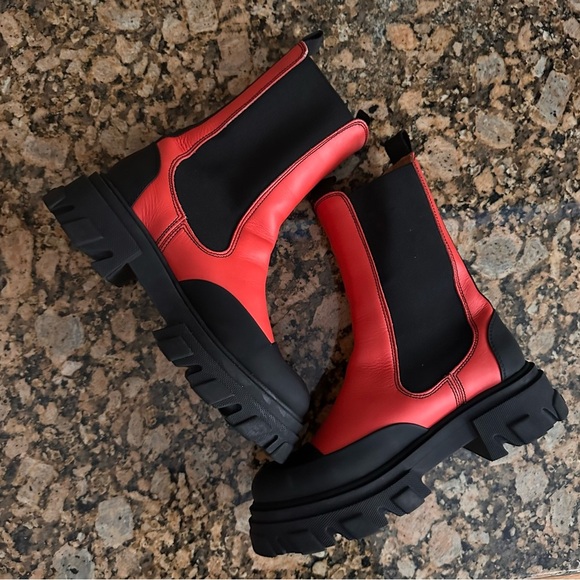 GANNI
Cleated Leather Mid Chelsea Boots - Picture 3 of 8